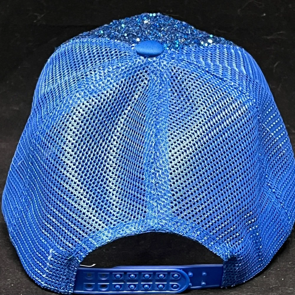 Rhinestone lightening bolt hat blue - Picture 3 of 3